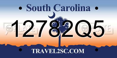 12782Q5 South Carolina License Plate