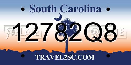 12782Q8 South Carolina License Plate