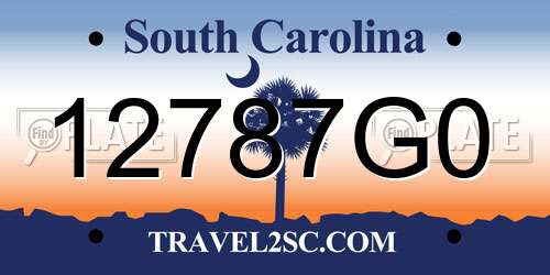 12787G0 South Carolina License Plate