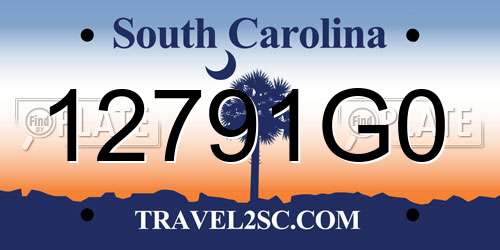 12791G0 South Carolina License Plate