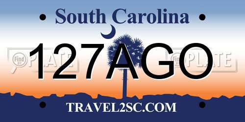 127AGO South Carolina License Plate