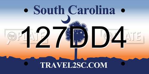 127DD4 South Carolina License Plate