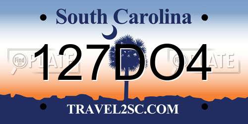 127DO4 South Carolina License Plate