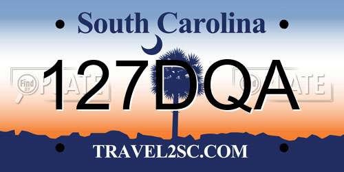 127DQA South Carolina License Plate