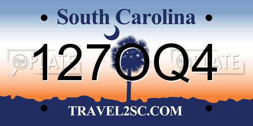 127OQ4 South Carolina License Plate