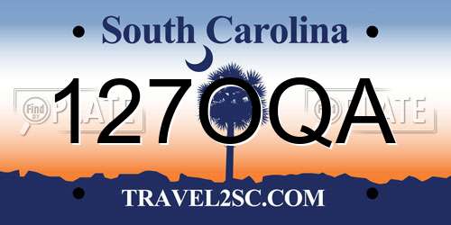 127OQA South Carolina License Plate