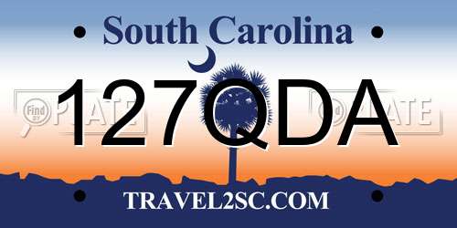 127QDA South Carolina License Plate
