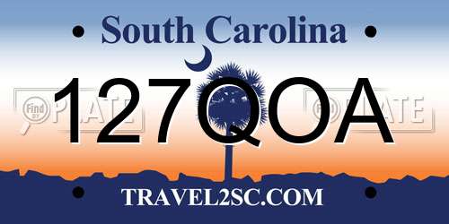 127QOA South Carolina License Plate