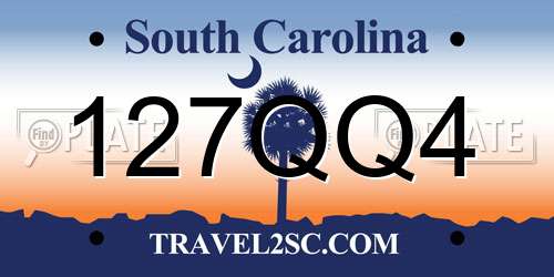 127QQ4 South Carolina License Plate