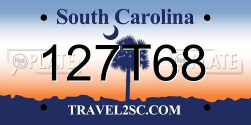 127T68 South Carolina License Plate