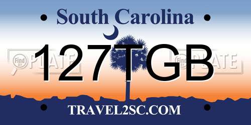 127TGB South Carolina License Plate