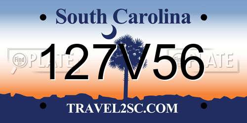127V56 South Carolina License Plate