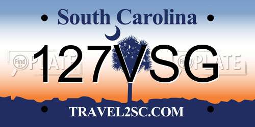 127VSG South Carolina License Plate