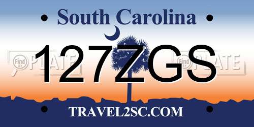 127ZGS South Carolina License Plate