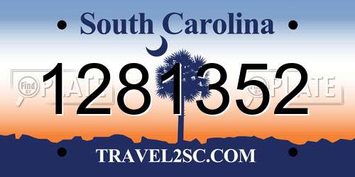 1281352 South Carolina License Plate