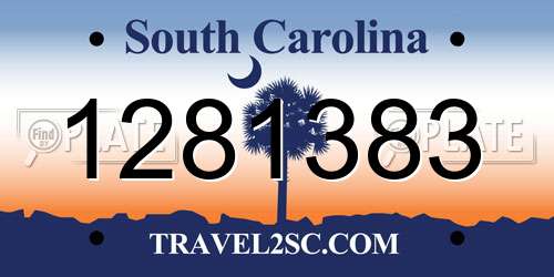 1281383 South Carolina License Plate