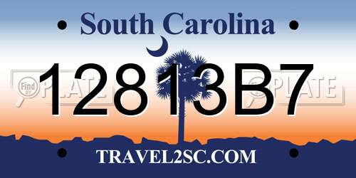 12813B7 South Carolina License Plate