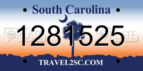 1281525 South Carolina License Plate
