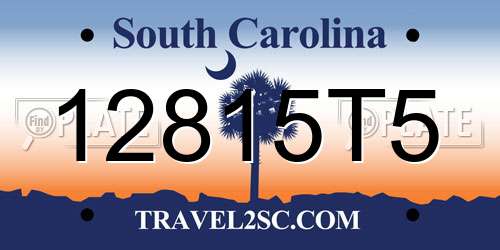 12815T5 South Carolina License Plate