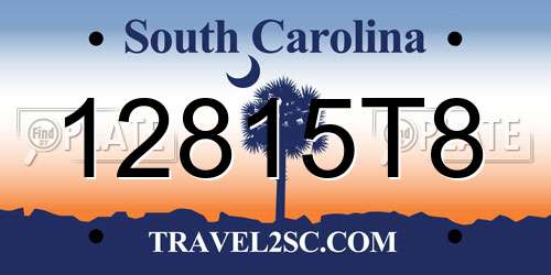 12815T8 South Carolina License Plate