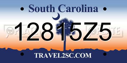 12815Z5 South Carolina License Plate