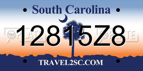 12815Z8 South Carolina License Plate