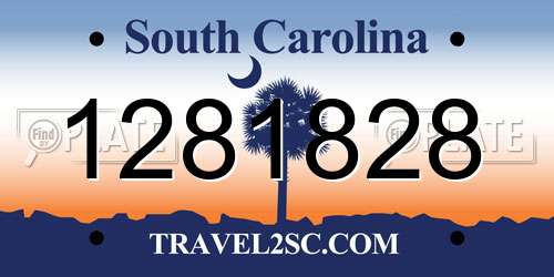 1281828 South Carolina License Plate