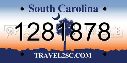 1281878 South Carolina License Plate