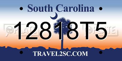 12818T5 South Carolina License Plate