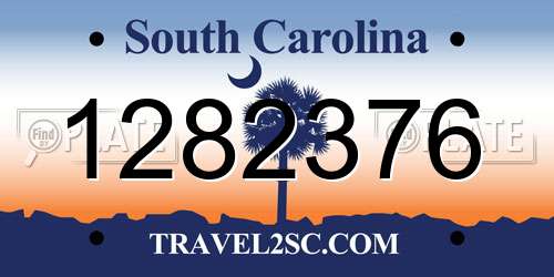 1282376 South Carolina License Plate