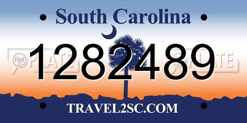 1282489 South Carolina License Plate