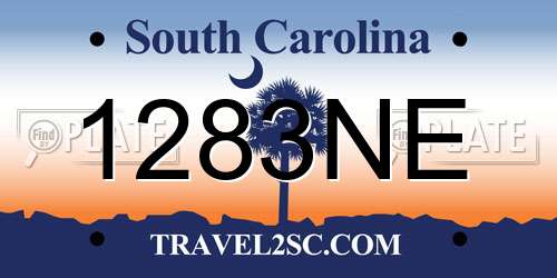 1283NE South Carolina License Plate