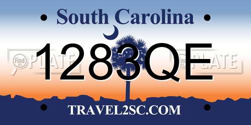 1283QE South Carolina License Plate