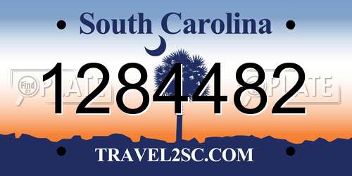 1284482 South Carolina License Plate