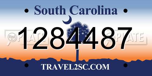 1284487 South Carolina License Plate