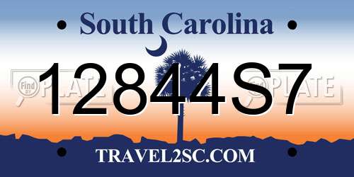 12844S7 South Carolina License Plate