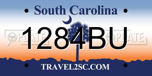 1284BU South Carolina License Plate