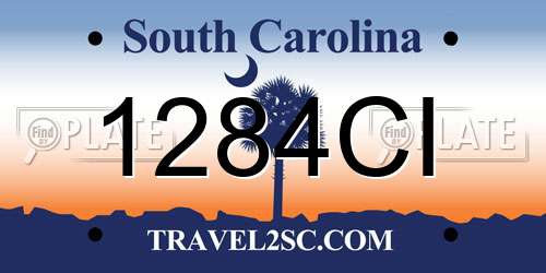 1284CI South Carolina License Plate