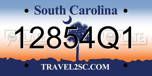 12854Q1 South Carolina License Plate