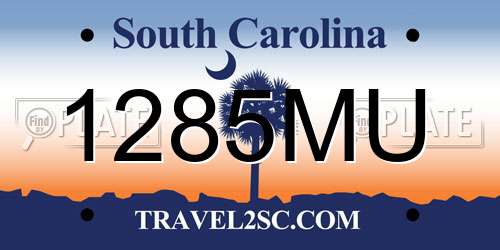 1285MU South Carolina License Plate