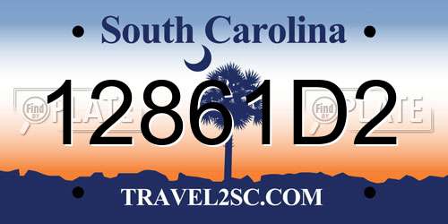 12861D2 South Carolina License Plate