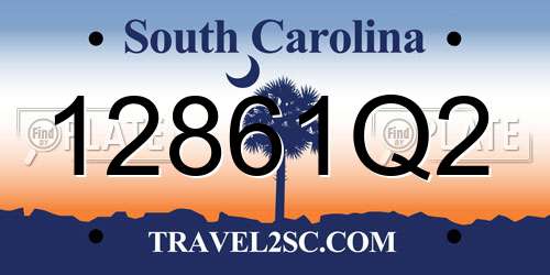 12861Q2 South Carolina License Plate