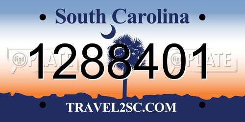 1288401 South Carolina License Plate