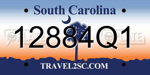 12884Q1 South Carolina License Plate