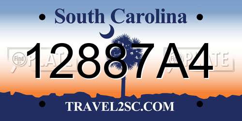 12887A4 South Carolina License Plate