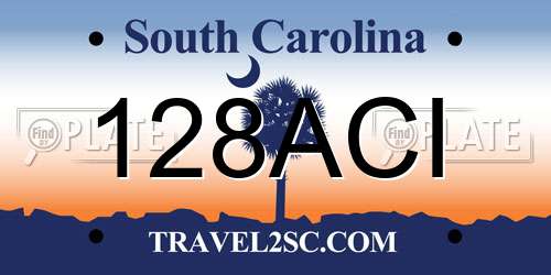 128ACI South Carolina License Plate