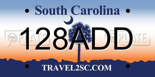 128ADD South Carolina License Plate