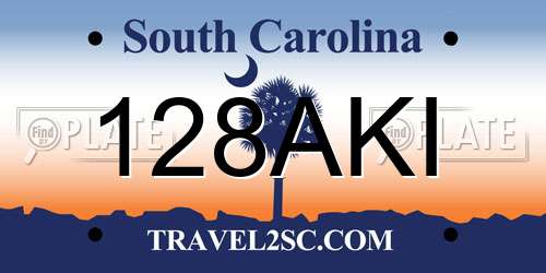 128AKI South Carolina License Plate