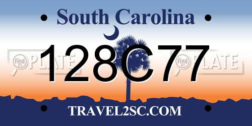 128C77 South Carolina License Plate