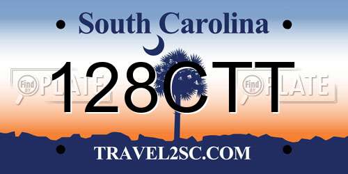128CTT South Carolina License Plate